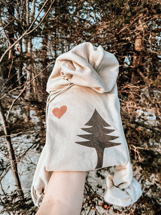 Maine Flag Heart Hoodie